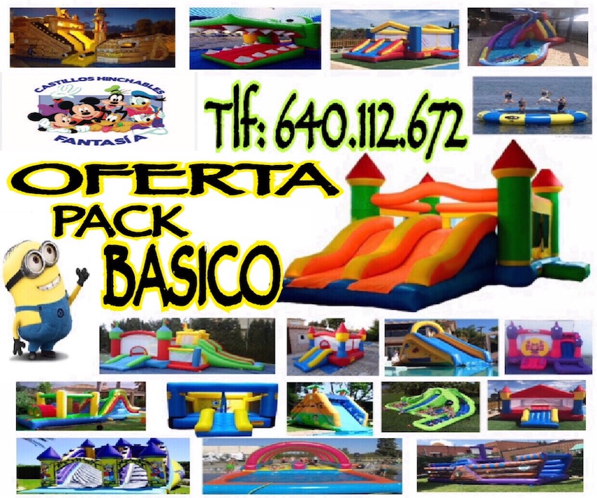 ELIGE TU PACK BASICO (CASTILLO HINCHABLE HASTA 60€ + ANIMACION BASICA 1 HORA Y 30 M) ELIGE TU PACK BASICO (CASTILLO HINCHABLE HASTA 60€ + ANIMACION BASICA 1 HORA Y 30 M)